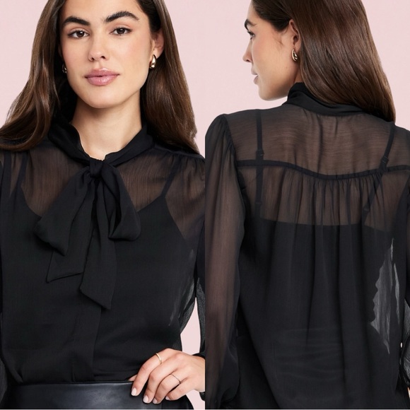 NWTS💓THE OCCASION L💓BLACK SHEER CHIFFON & (FAUX) LEATHER WRAP SKIRT BUNDLE SET💓 - Picture 4 of 14